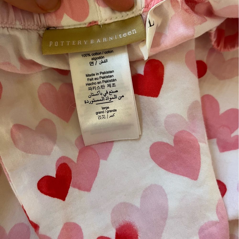 Pottery Barn Teens Heart Sateen Pajama Set L - Picture 3 of 11